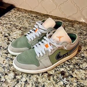 Jordan Green and Gray Sneakers Classic Style